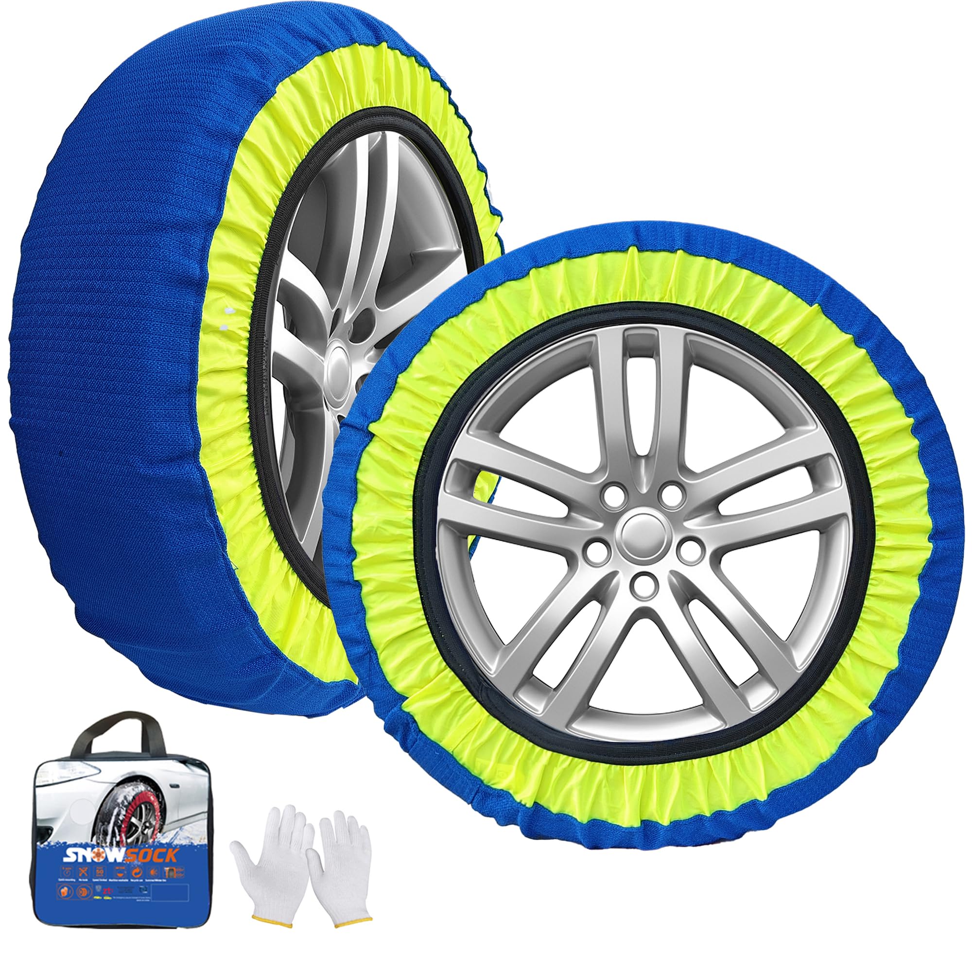 YEZOND BL70 Blue-Green Tire Chains, Fabric, Non-Metallic, for Kei Cars (Mini Vehicles), Easy Installation, Complies with Chain Regulations, Winter Sno