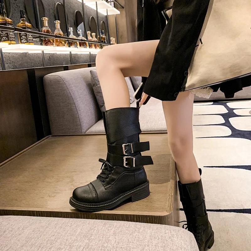 Same Vintage Rad Genuine Leather Knight Boots Women Boots Summer New Booties Western Denim