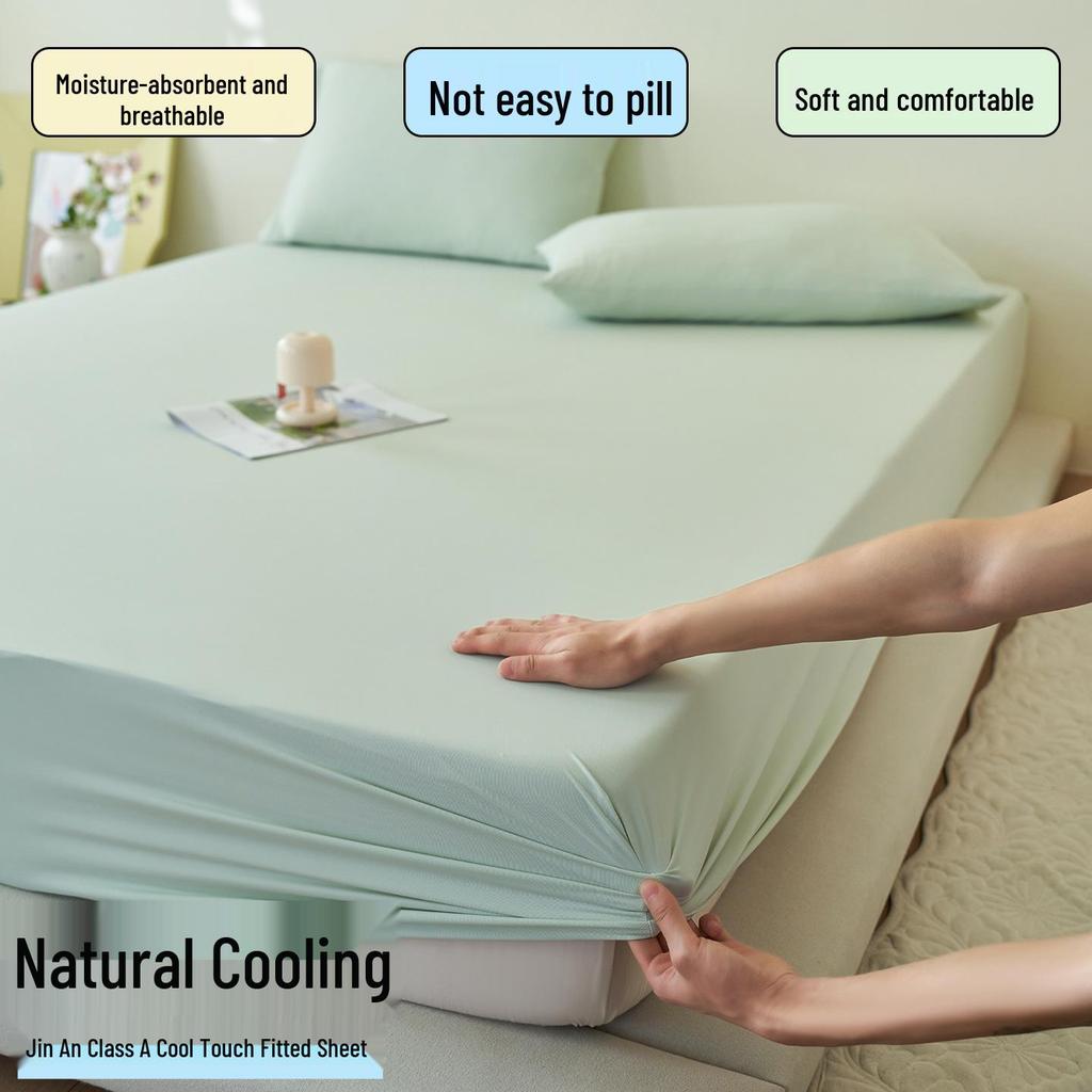 Summer Cool Ice Silk Bed Sheet Set: Non-stick, Machine Washable, Cat Hair Resistant Includes 3 Pieces