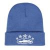 Star Embroidery Cuffed Beanie Hat Stretch Fit Knit Cap Fashion Winter Beanie  Men Women