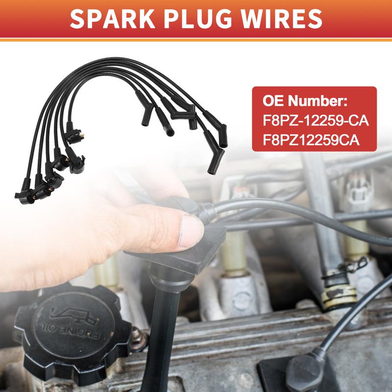 UXCELL 6 Pcs Spark Plug Wire Ignition Coil Cable No.F8PZ-12259-CA for Ford for Ranger