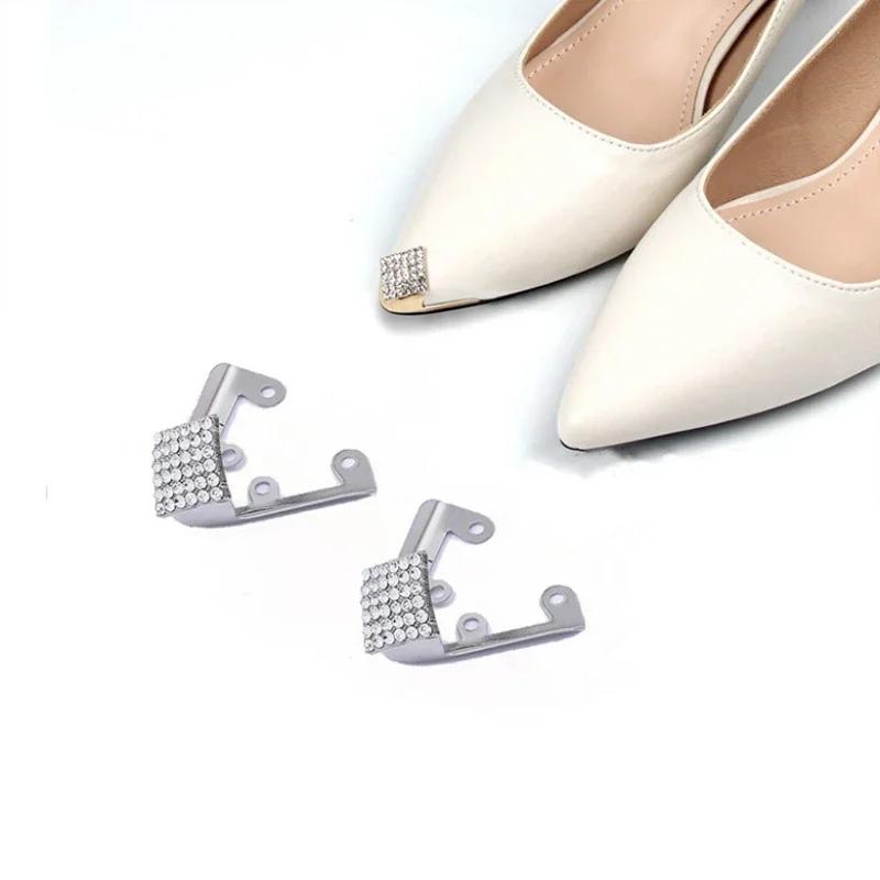 Women High Heel Metal Toe Cap Wear and Tear Concealer Anti-kicking Leather Shoes Point Protector Flat Shoe Tips Cap Accessorices
