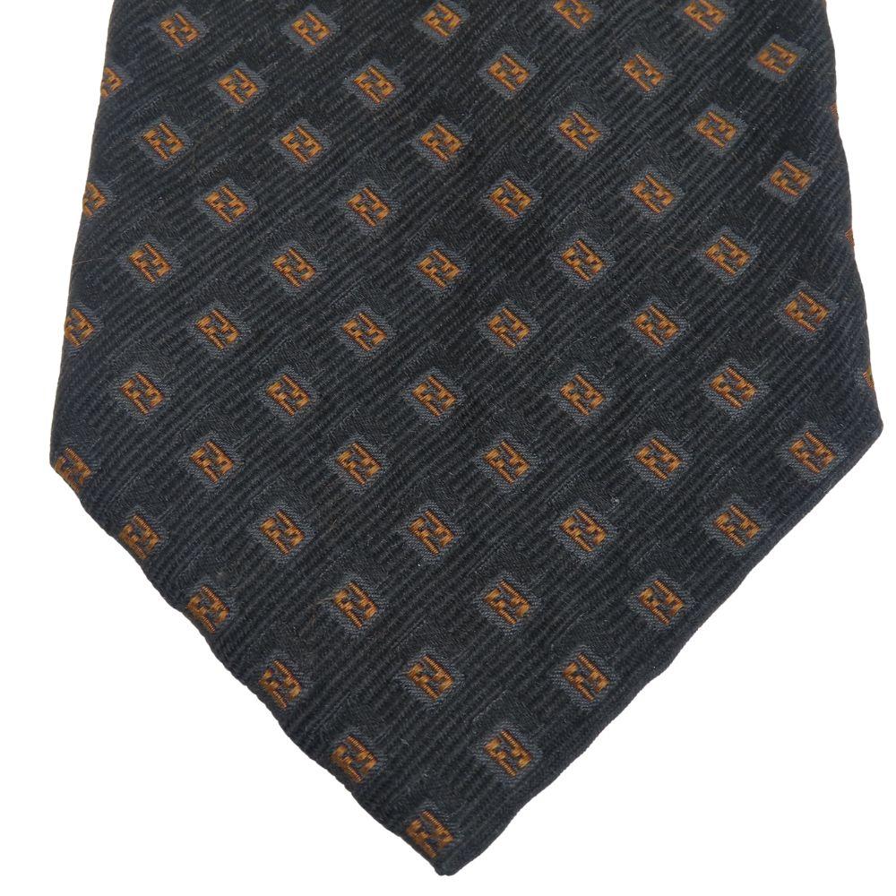 Used FENDI Tie Silk Black Brown