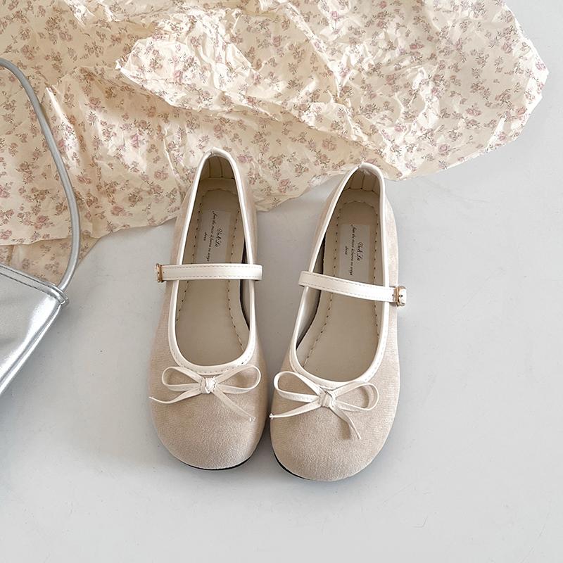 Butterfly-knot Flats Women Mary Jane Shoes Fashion Shallow Single Shoes Ladies Outdoor Dress Ballet Style Shoes