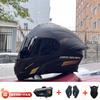 Full Face Motorcycle Helmet With Dual Visor Flip-Up Design Bluetooth Compatible All Season Touring Rally ABS Certified