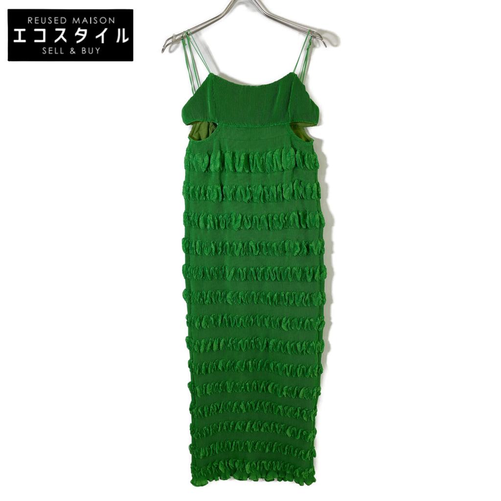 MAISON SPECIAL 21231265201 23Stainless Steel Green Double Pleated One Piece Dress F greenUsed