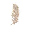 Temperament Full Diamond Feather Brooch Women'S Atmospheric Brooch Simple Pin Retro Suit Accessories