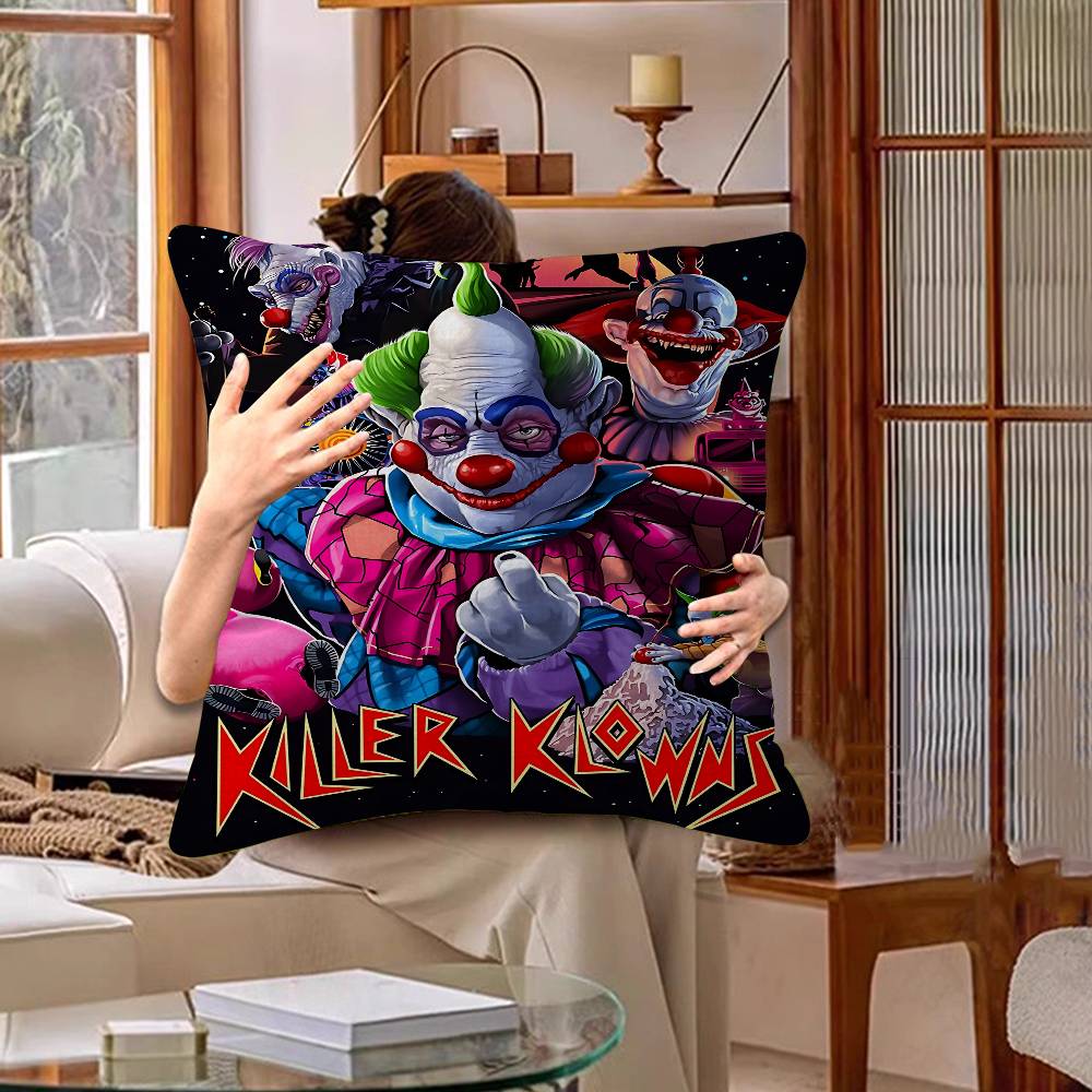 Killer Klowns From Outer Space Anime Cushion Cover Pillowcase Upholstery Sofa Throw Pillow Home Decor Pillowcas