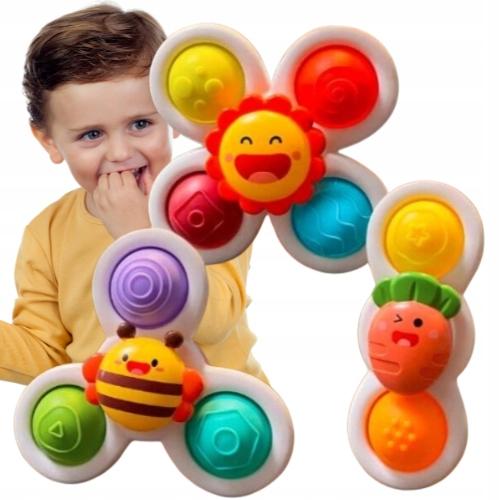 Fidget Spinner Z Przyssawką Sensoryczną Kąpiel Prezent Grzechotka Zestaw