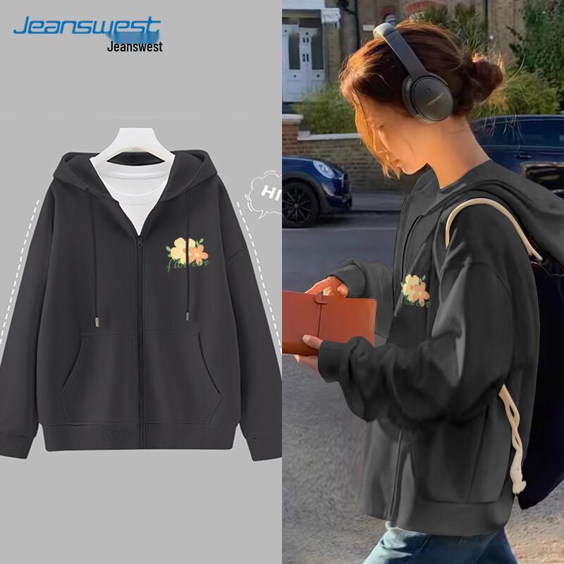 JEANSWEST Women's Hooded Sweatshirt Cardigan