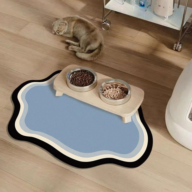 Pet Feeding Mat Cute Shape Dog Diatom Mud Bowl Mat Non-Slip Waterproof Home Decoration Pet Food Mat for Home Dog Feeding Prevent Food Spills