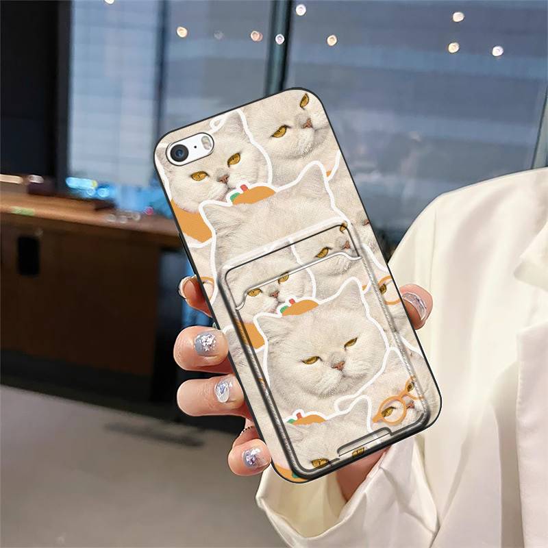 Fashion Design Dirt-resistant Phone Case For Iphone 5/5S/SE/ip5/ip5S/ipSE Card Bag TPU Card Slot Shockproof Anti-knock