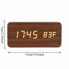Temperature Display Wood Digital Clock Voice Activated Electronic Alarm Clock  Nightstand