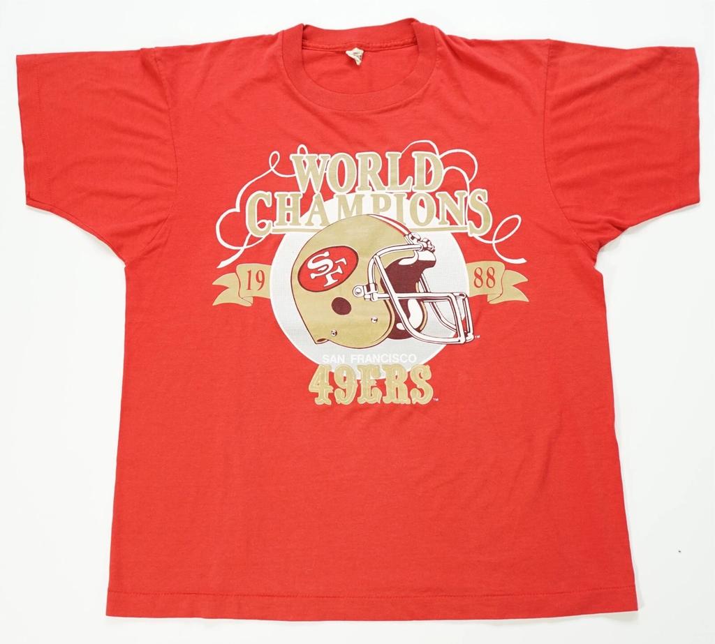 Rara Maglietta Vintage SCREEN STARS San Francisco 49ers Campioni del Mondo 1988 Anni '80 L