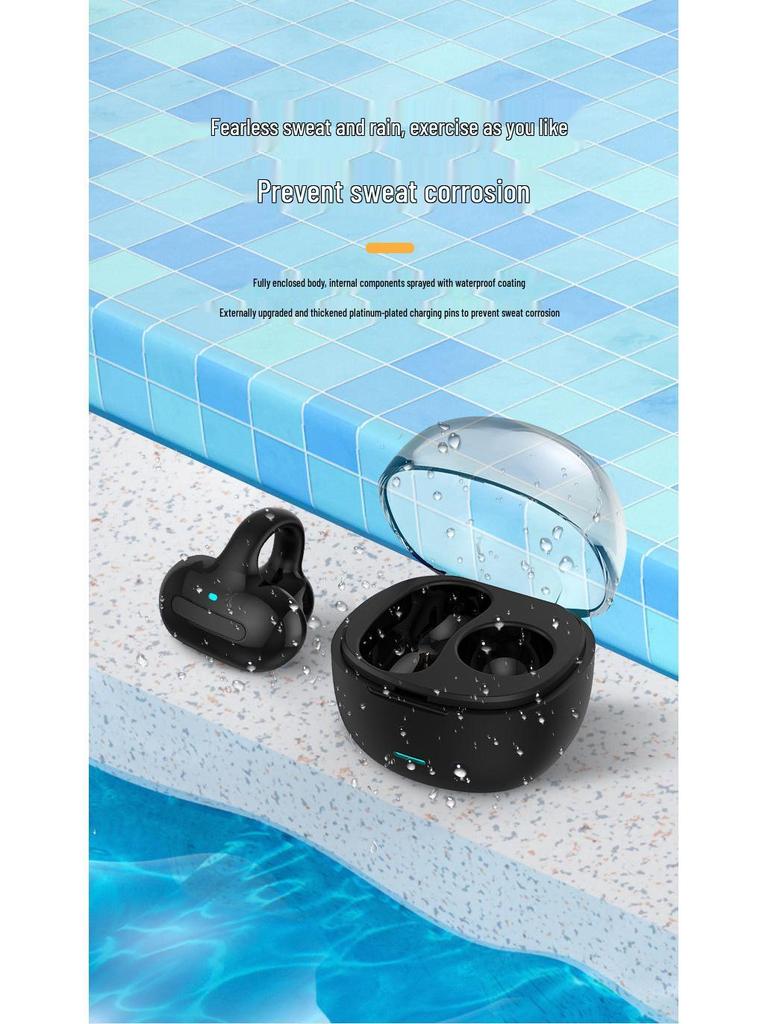Wireless Bluetooth Earbuds, Non-In-Ear, Touch Control, Long Standby, Sport Ear Clip Style, Single Ear