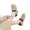 Fashion Color Matching Women's Flats  2024 Hot Sale Ladies Shoes Buckle StrapCasual Flat Shoes New Short Plush Flat Low Heels