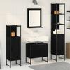 Bathroom Furniture Set with Shelf 4 pcs Black Wood Based Material