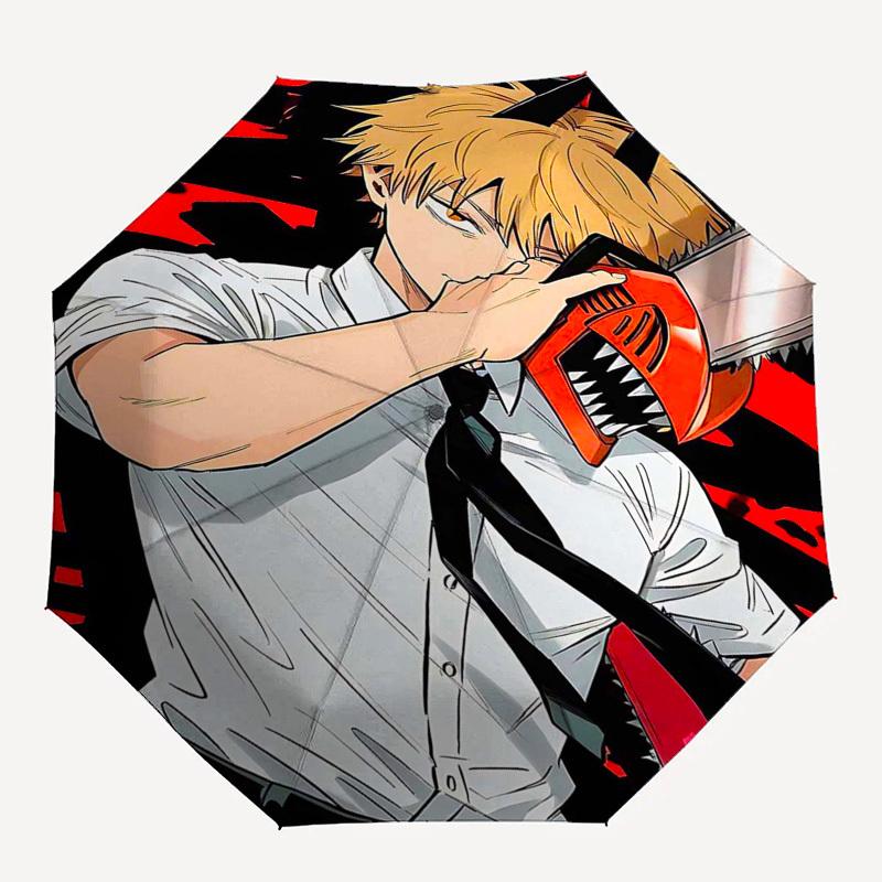 1pc Bakugo Katsuki Outdoor Umbrella - Automatic Opening/Closing, Portable 3-Fold Design with 8-Rib Iron Frame - Perfect Gift for Fans, Travelers, Dail