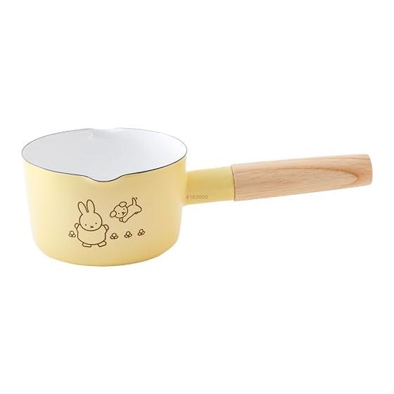 Fuji Enamel Miffy Pastel Milk Bread One Handed Pot 12cm Open Fire IH Usable Yellow Dansu Miffy Enamel