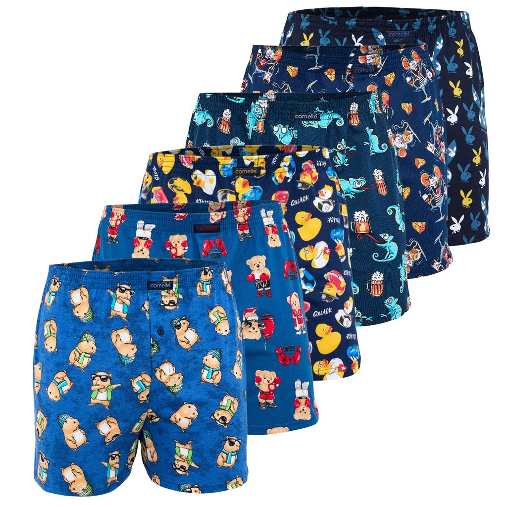 Men's Loose Boxer Shorts - Cornette - Cotton, 6-Pack, Model Bm151 Classic