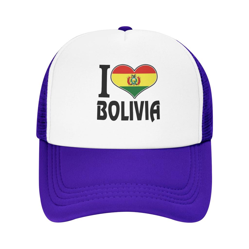 Y2K I Love Bolivia Flag Travel Mesh Baseball Caps For Mens High-end Male Beach Sun Hat Snapback Cap