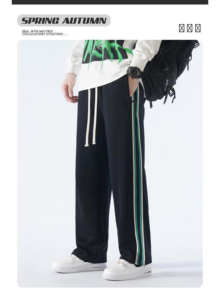 Men's Spring Extra-Long Straight-Leg Sweatpants - Trendy, Loose, Casual American-Style