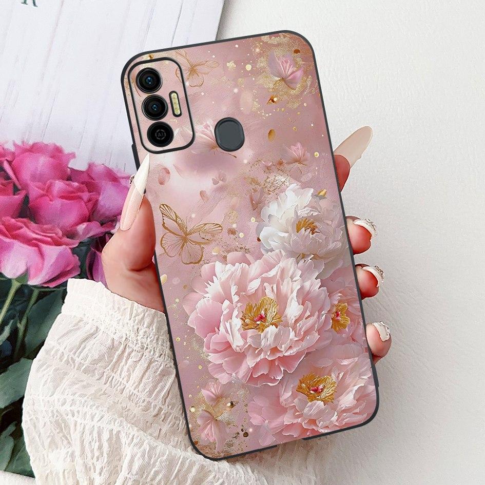 Für Tecno Spark 7 Hülle KF6 KF6j KF6i Abdeckung Niedliche Mode Katze Blume Weiches Silikon Schutzhülle Für Tecno Spark 7P 7T Spark7 Pro Capa
