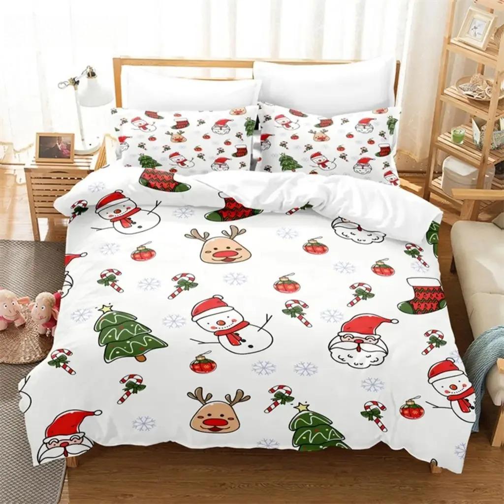 Christmas Snowman, Tree Bedding Set Duvet Cover Set 3d Bedding Digital Printing Bed Linen Queen Size Bedding Set Fashion Design