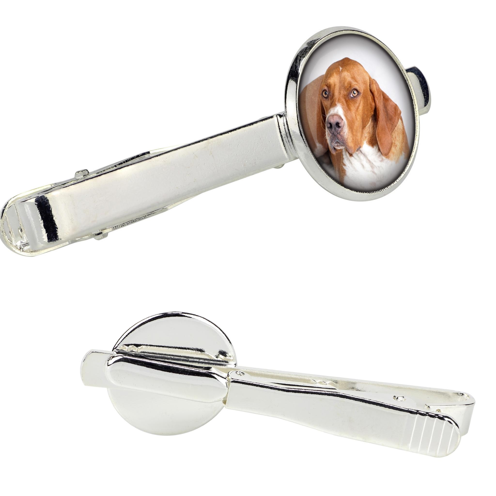 

English Pointer I - tie clip in a box, stylish tie, personalized jewelry from the Art-Dog brand срібний