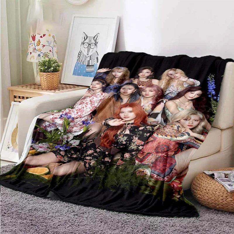 Coperta Kpop Twice Gruppo di Ragazze Moda Stampata Coperta in Flanella Regalo Divano Ufficio Letto Coperta Calda Camera da Letto Ragazze Copriletto
