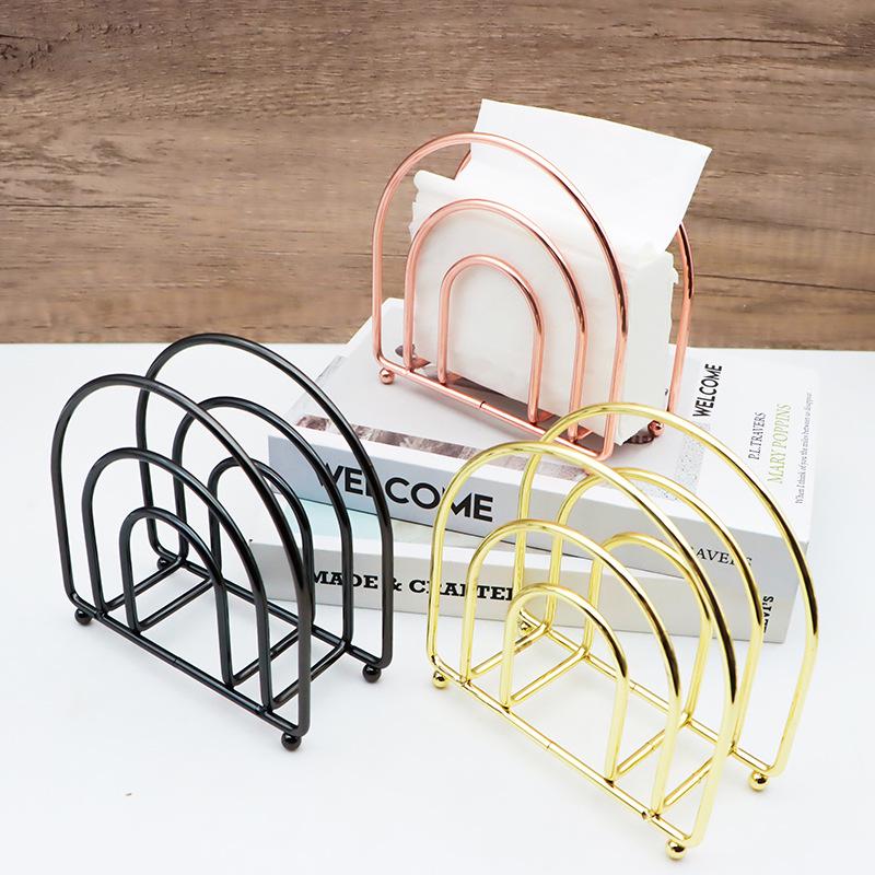 Nordic Iron Tissue Holder: Vertical Napkin Rack for Kitchen or Dining Table