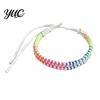 Cavigliere Intrecciate Minimaliste Bracciale da Surfista, Braccialetti Colorati Regolabili Fatti a Mano per Amicizia Donna Boho Polso Uomo Cavo in Poliestere Resistente Polso
