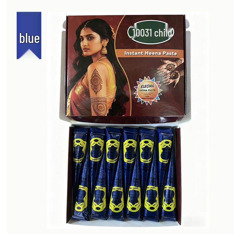 Plant-Based Henna Tattoo Paste: Hand-Painted Semi-Concealing Cream with Various Shades Available