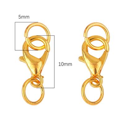 Jewelry Making Chains For Bracelet Jump Rings Silver Golden Necklace Supplies Plated Jewelry Findings Metal DIY 10Pcs/Lot Lobster Clasp Popular