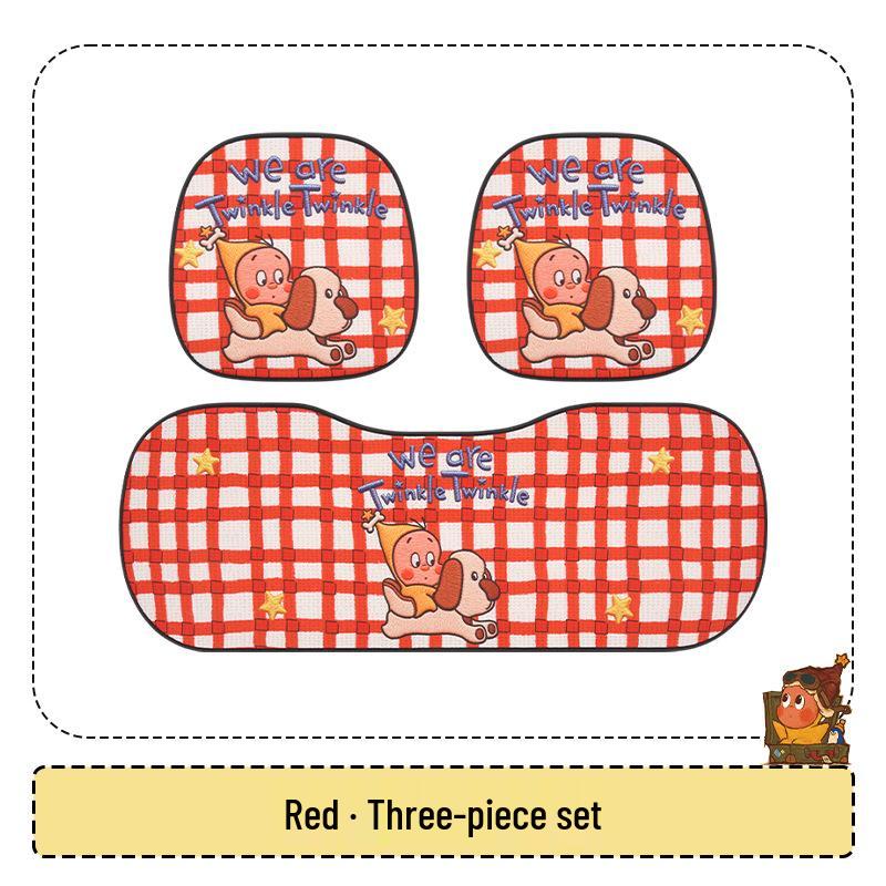 Cute Female Cartoon Car Seat Cushion for Xiaopeng MONA M03/P7/G6/G7/G3 - All Seasons