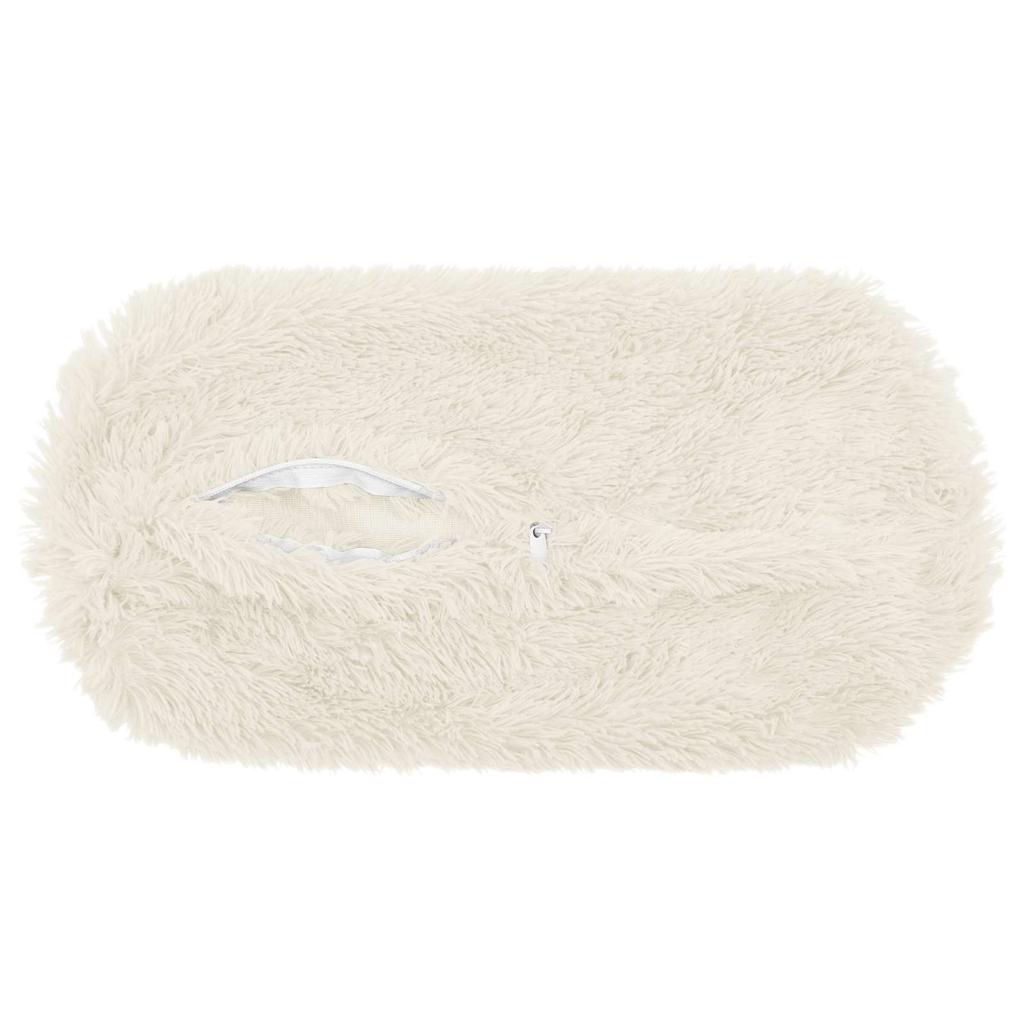 Cushion with Insert HEERLEN 2 Pcs White PV Fleece