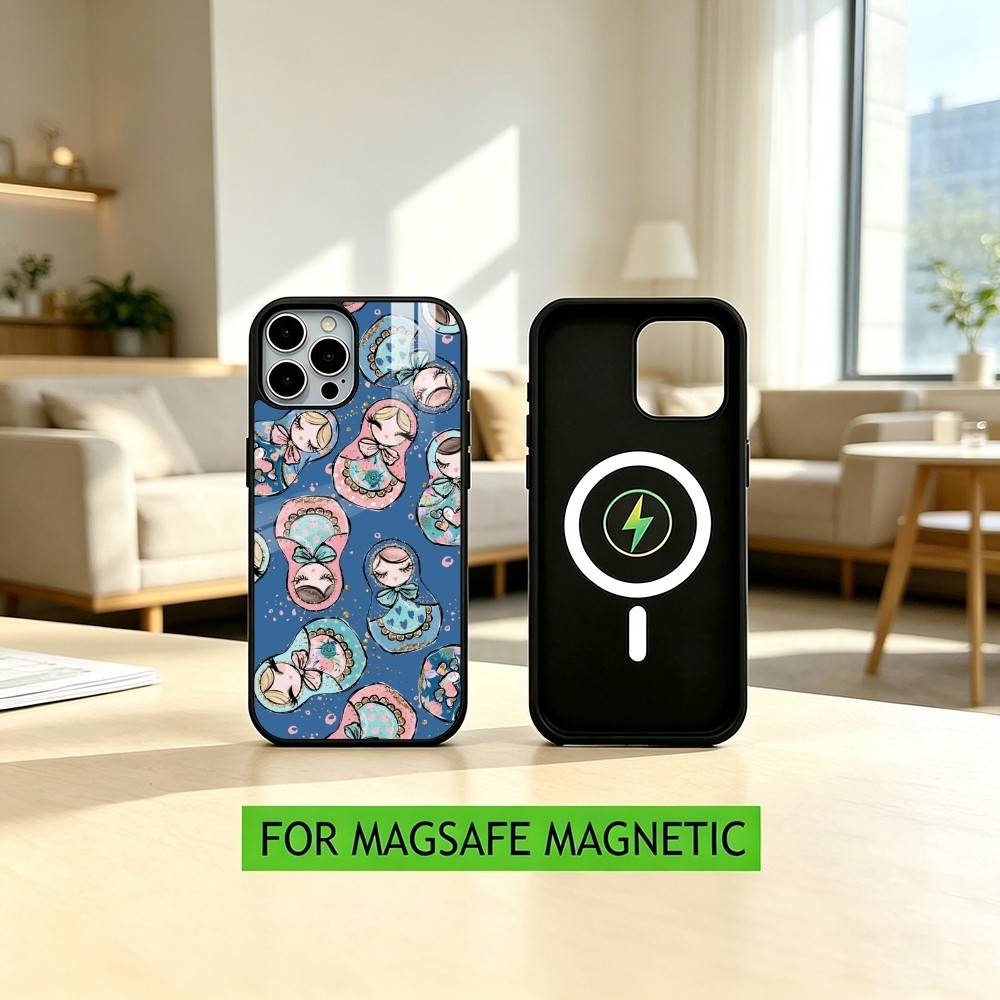 Adorable R-Russian Folk Art Doll Phone Case For iPhone17,16,15,14,13,12,11 Plus,Pro Magnetic with Magsafe Wireless Charging