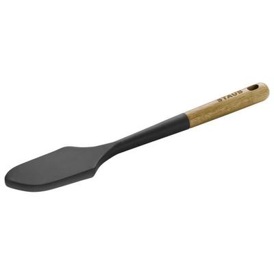Pastry Spatula - STAUB - 30 Cm - Black Silicone - Acacia Wood - Heat Resistant