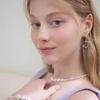 heart bold one touch earrings (2colors)