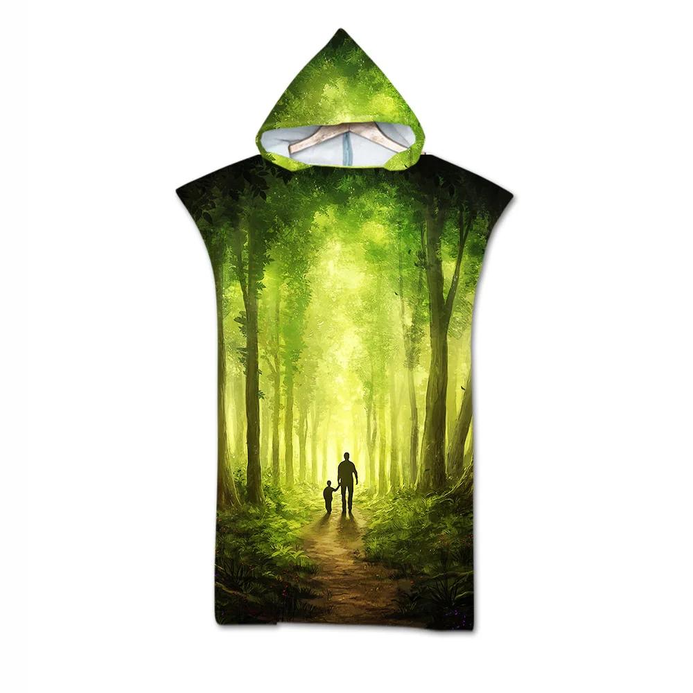 Toalla de Playa de Moda de Verano Microfibra Secado Rápido Capa Grande con Capucha Poncho de Animales de Dibujos Animados para Adultos Bata de Baño para Nadar Surf Toalla de Baño
