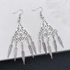Bohemian Water Drop Heart Double Hole Ethnic Earrings Alloy Jewelry