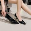 Modische Markenpumps Lässige Absätze Damen High Heels Arbeit Kleid Professionelle Sandalen Damen Flacher Ausschnitt 2025 Slipper Spitz