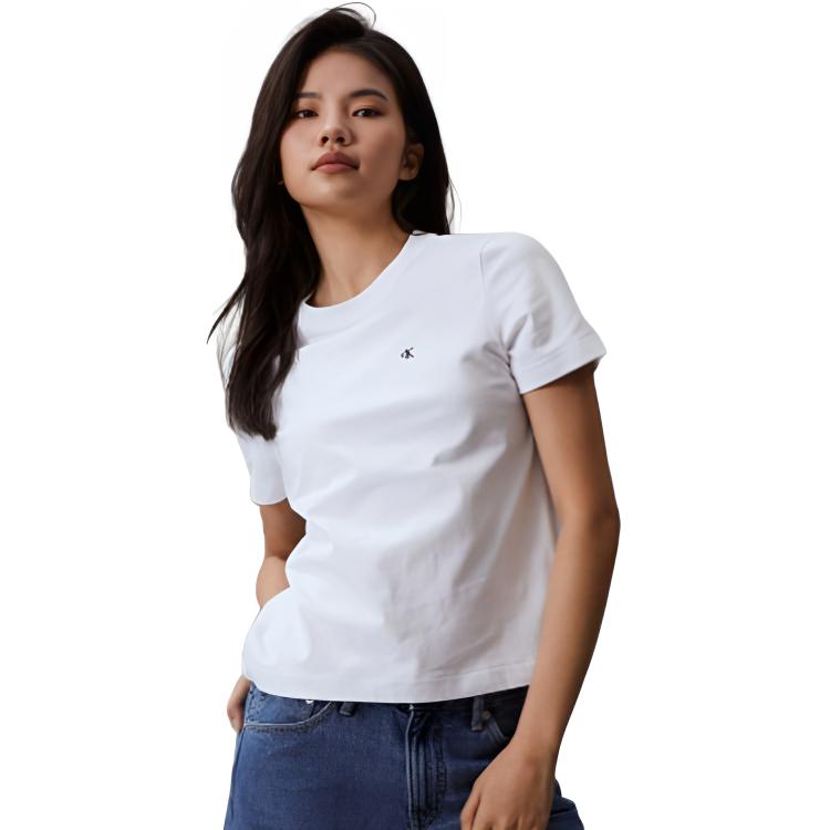 Calvin Klein Casual Cotton Slim Fit Embroidered Round Neck Short Sleeve T-Shirt Unisex Tops 40WH105-540