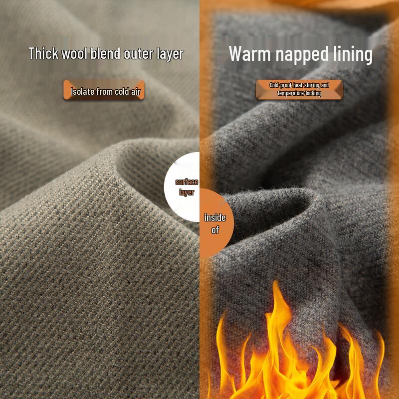 MONTAGUT Men's Wool Blend Straight Fit Trousers