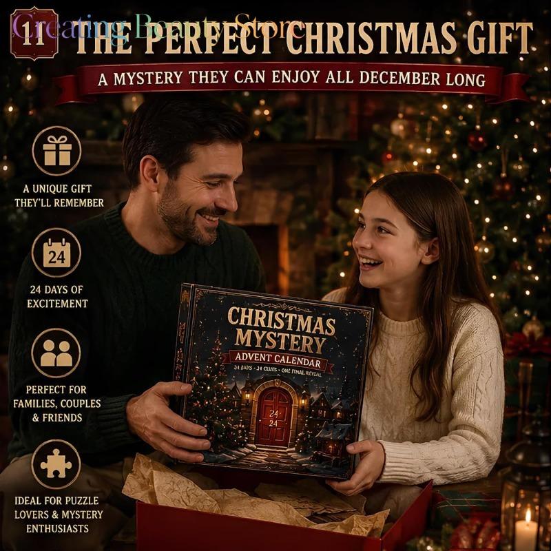 24-Day Christmas Escape Room Advent Calendar – Mystery Puzzle Game with 6 Themes, Daily Discovery & Holiday Gift