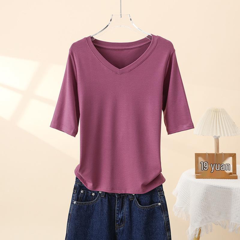 

Women s Slim Fit V-Neck Short Sleeve T-Shirt - Spring/Summer 2025 Collection XL (60-70 kg)