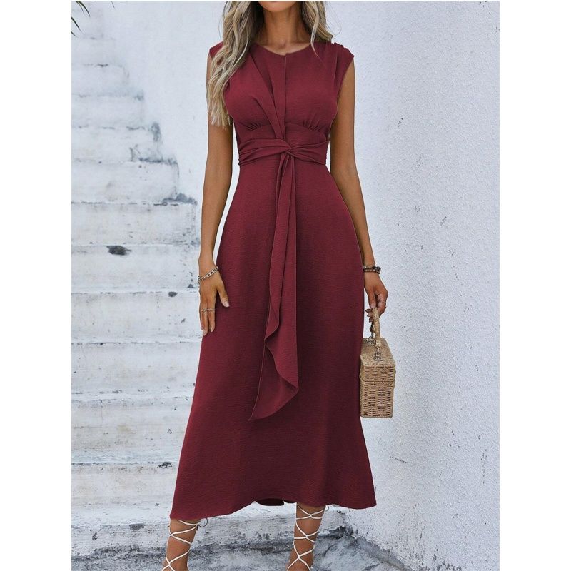 Summer Women Dress Casual Ladies Skirt Summer Fashion Kinked Sleeveless Dress