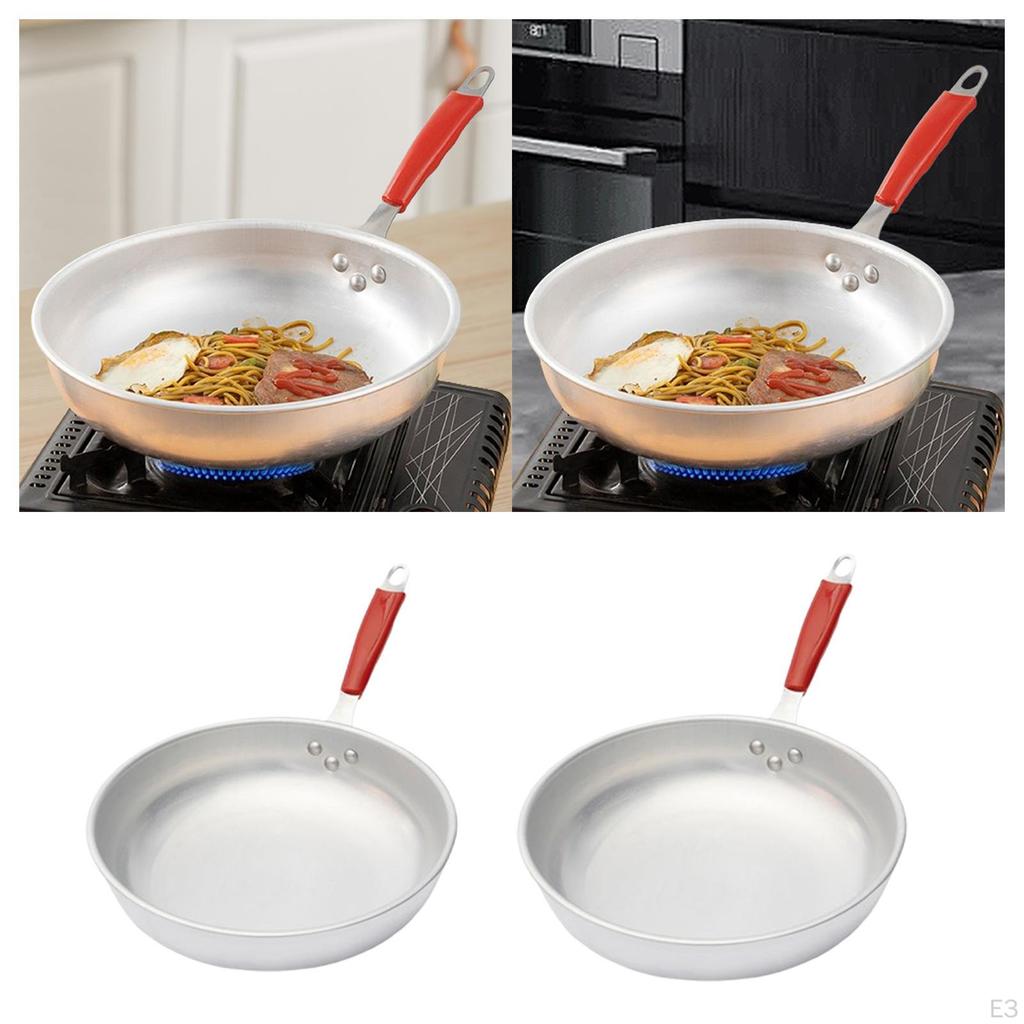 Aluminum Deep Frying Pan with Heat Resistant Handle for Cooking