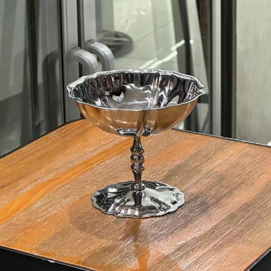 Stainless Steel Dessert Cup Retro Ice Cream Bowls Elegant Sorbet