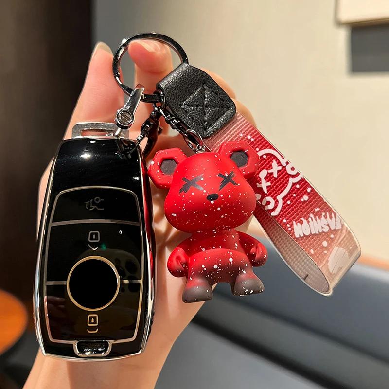 Fashion Car Remote Key Case Full Cover Holder For Mercedes Benz A C E S G Class GLC CLE CLA GLB GLS W177 W205 W213 W222 X167 AMG NF6